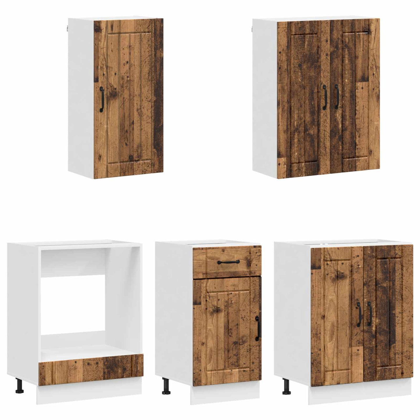 Kitchen Unit LUCCA 5 pcs Old Wood Engineered Wood