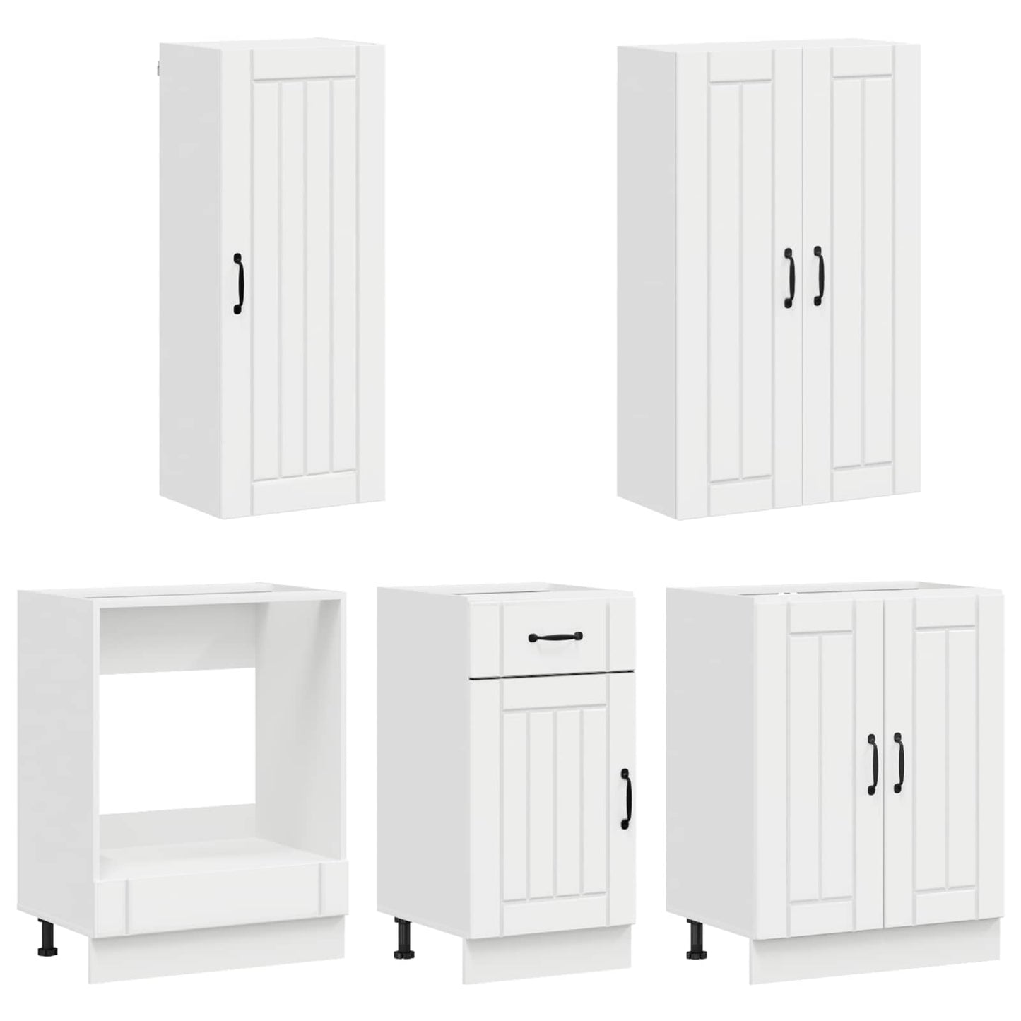 Kitchen Unit LUCCA 5 pcs High Gloss White Engineered Wood