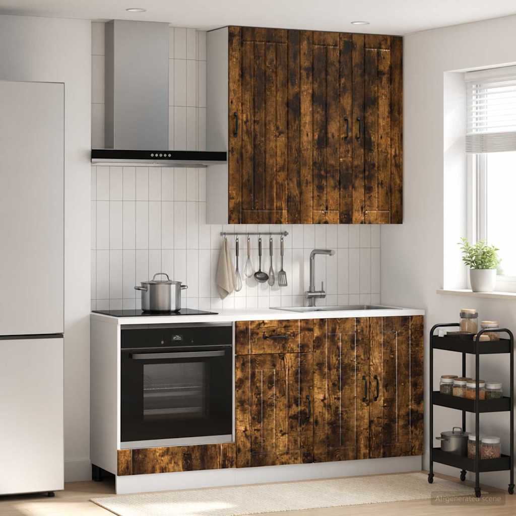 Kitchen Unit LUCCA 5 pcs Smoked Oak Engineered Wood