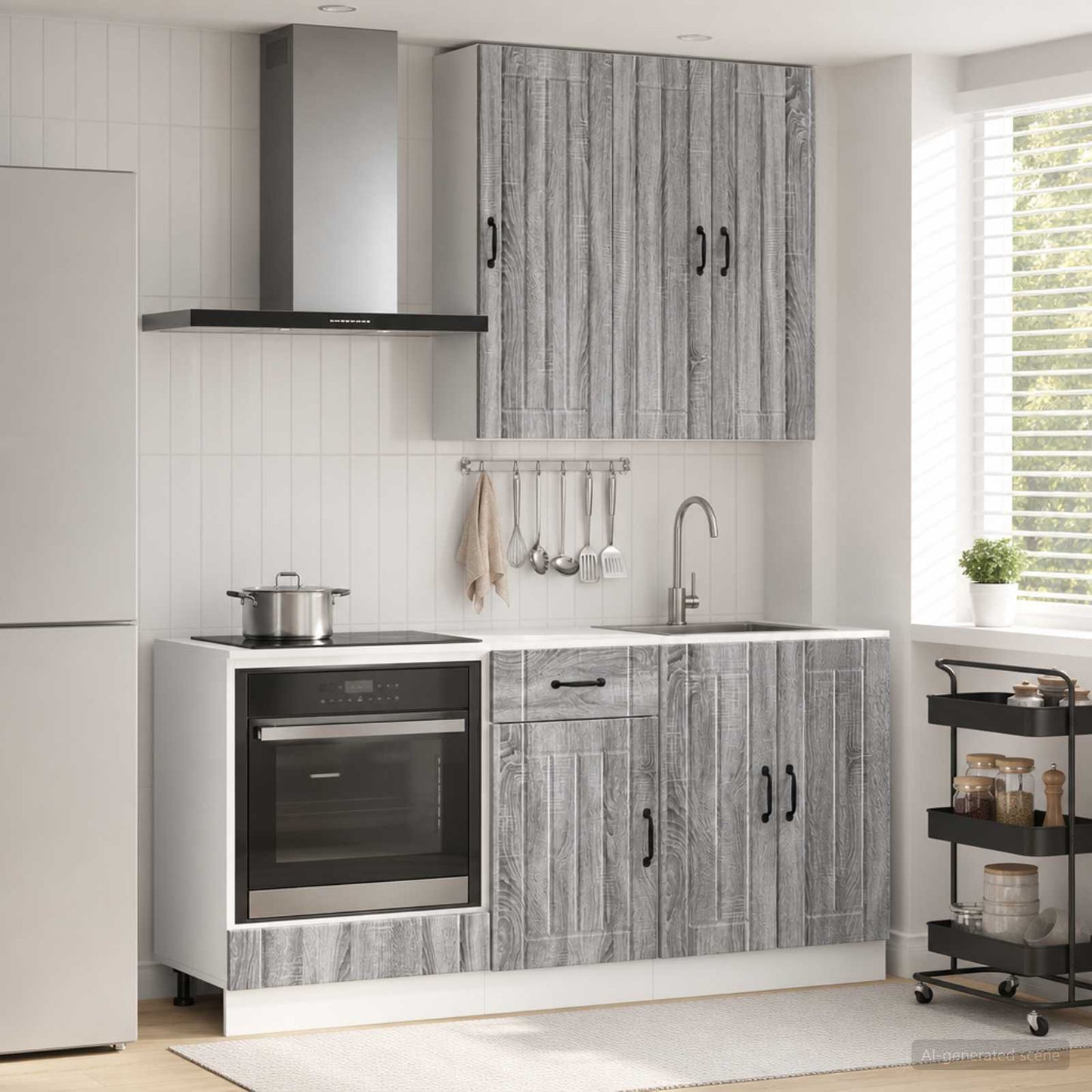 Kitchen Unit LUCCA 5 pcs Grey Sonoma Engineered Wood