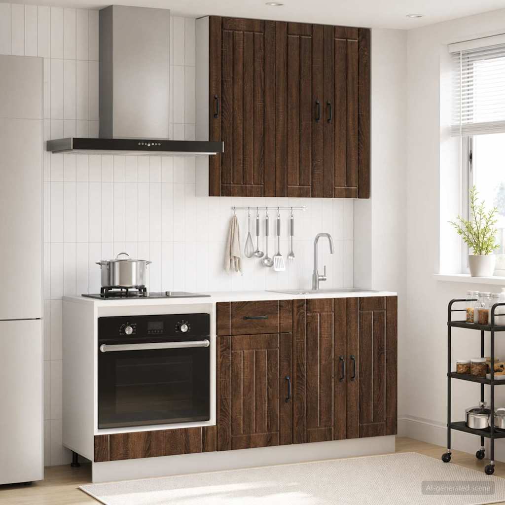 Kitchen Unit LUCCA 5 pcs Brown Oak Engineered Wood