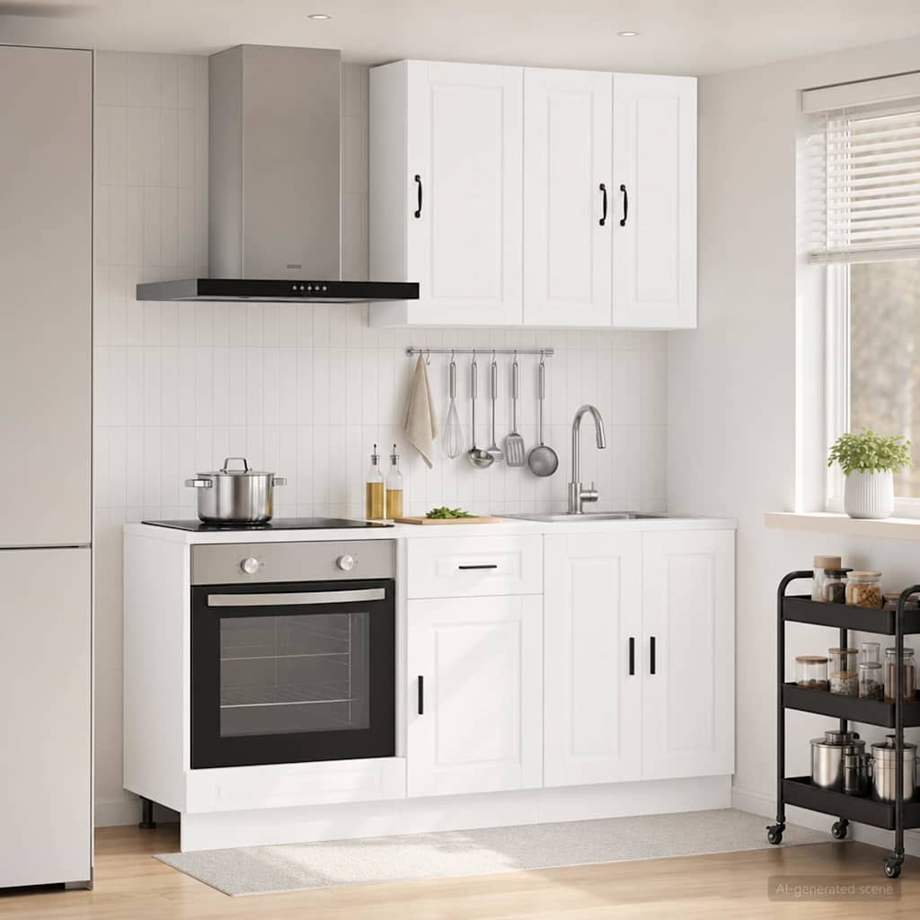 Kitchen Unit PORTO 5 pcs White Engineered Wood