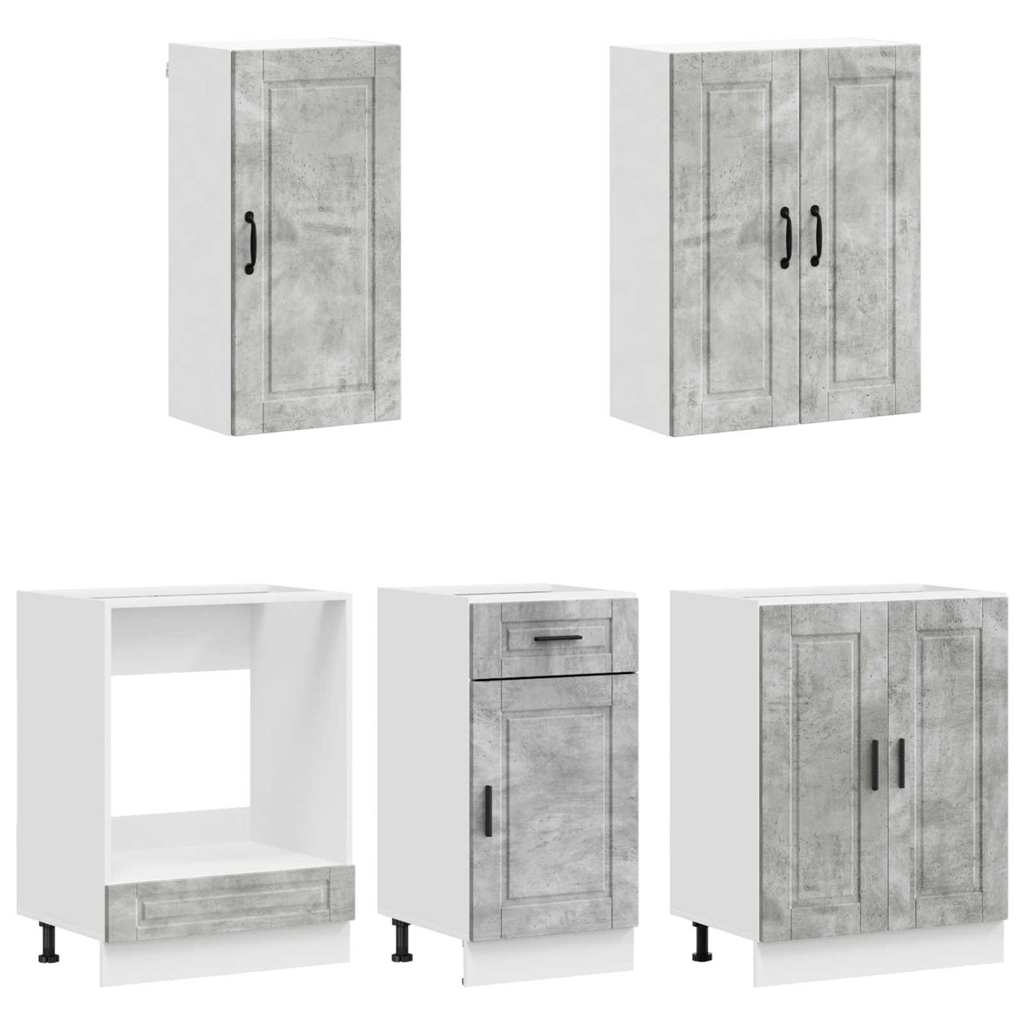 Kitchen Unit PORTO 5 pcs Concrete Grey Engineered Wood