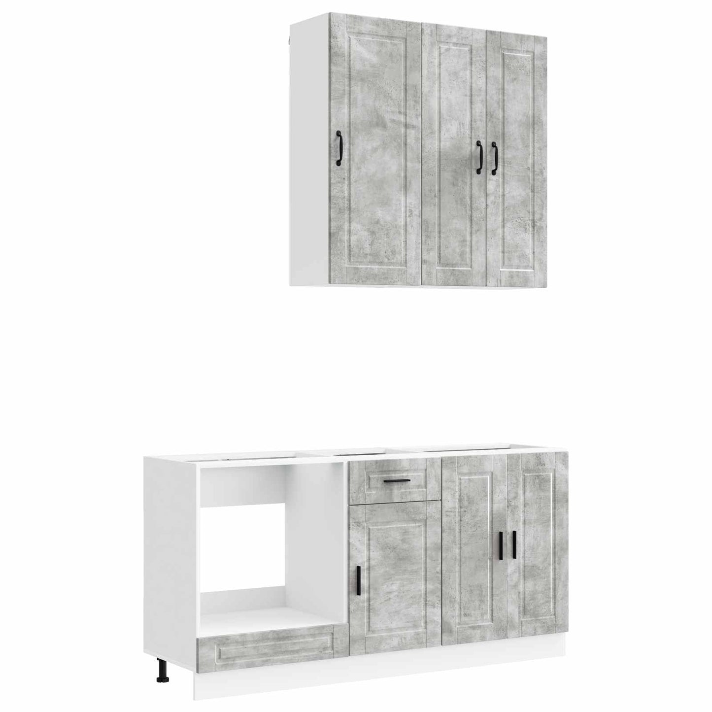Kitchen Unit PORTO 5 pcs Concrete Grey Engineered Wood