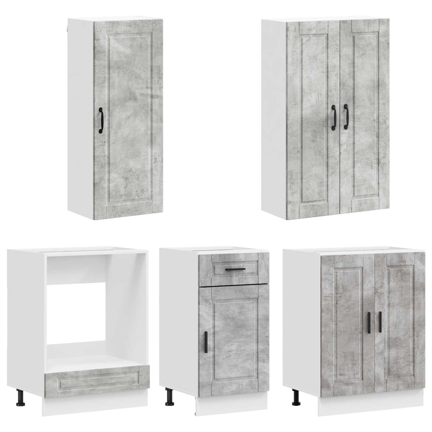 Kitchen Unit PORTO 5 pcs Concrete Grey Engineered Wood