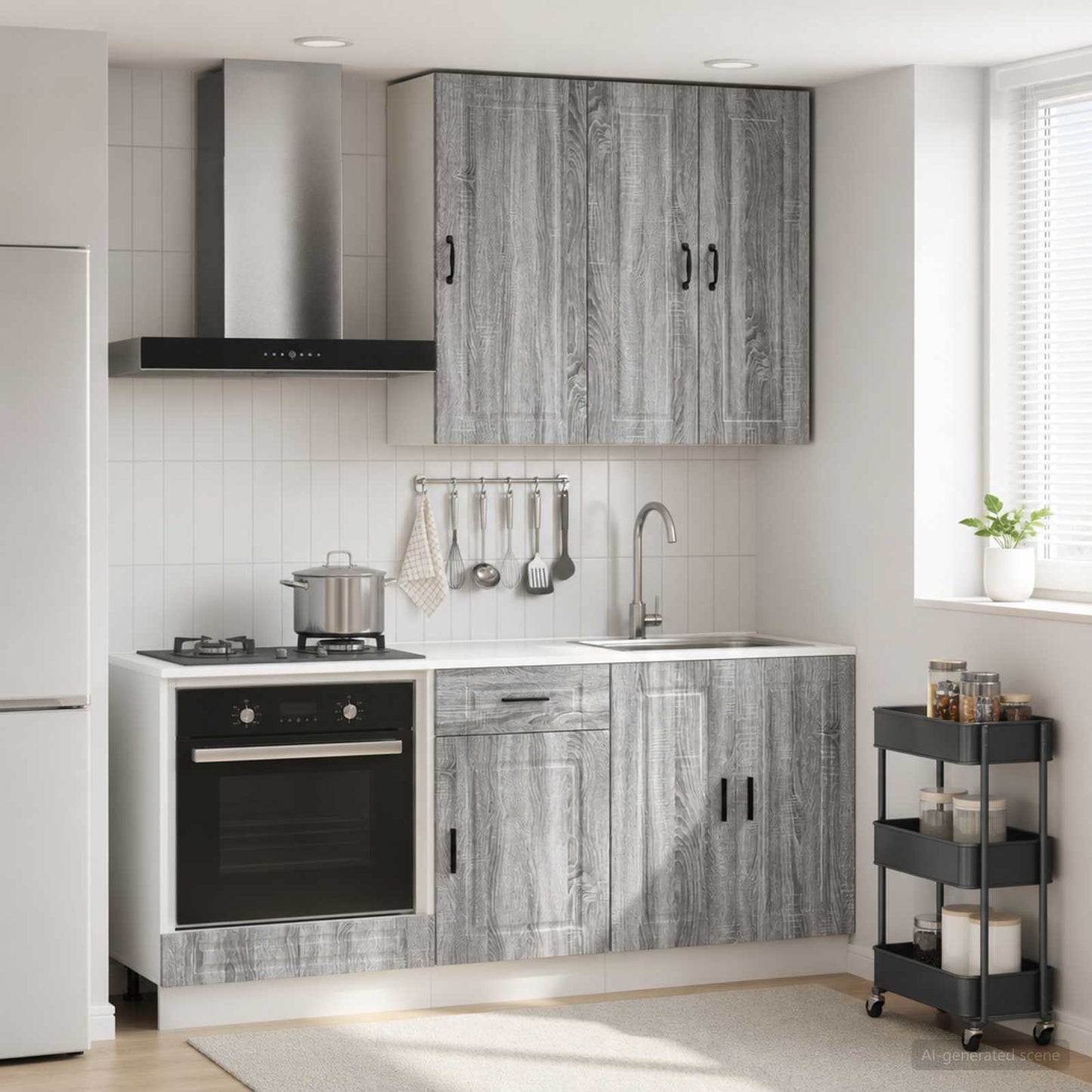 Kitchen Unit PORTO 5 pcs Grey Sonoma Engineered Wood