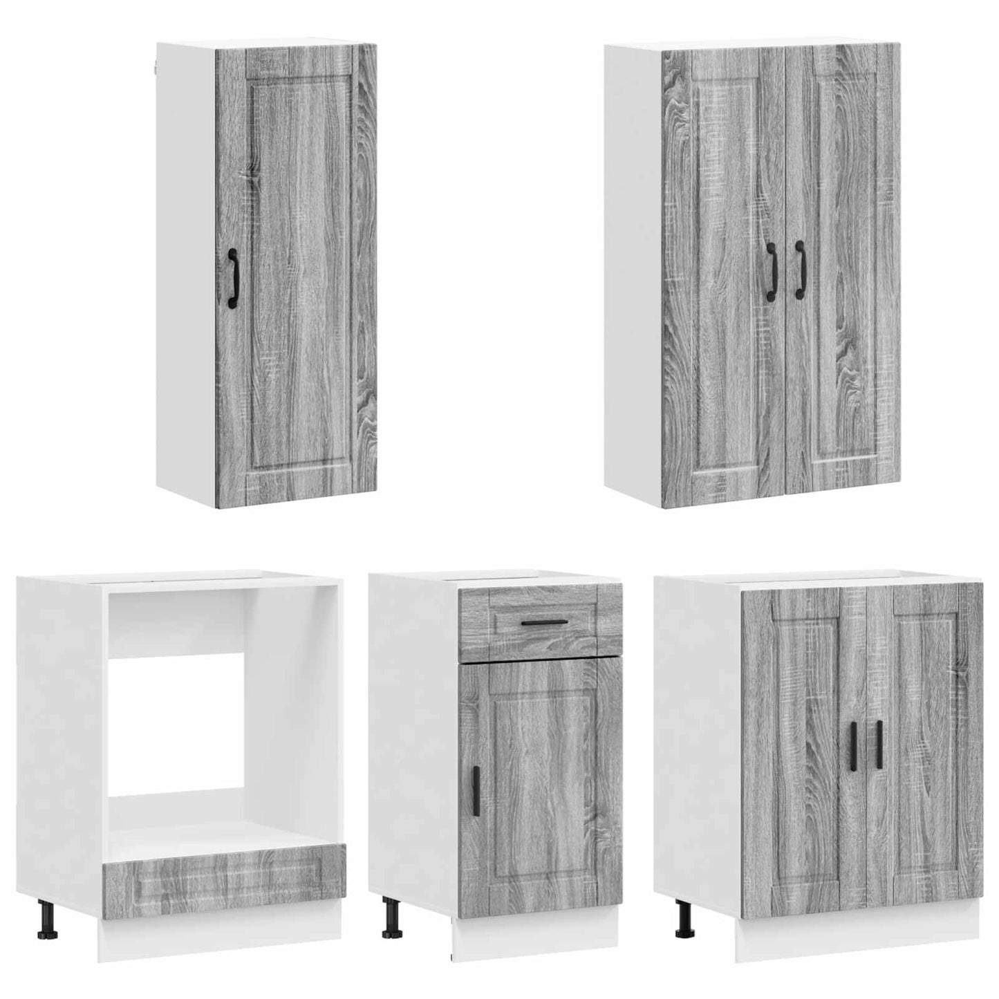 Kitchen Unit PORTO 5 pcs Grey Sonoma Engineered Wood