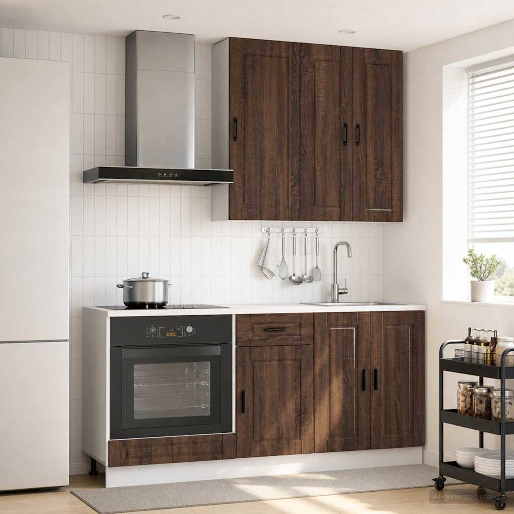 Kitchen Unit PORTO 5 pcs Brown Oak Engineered Wood