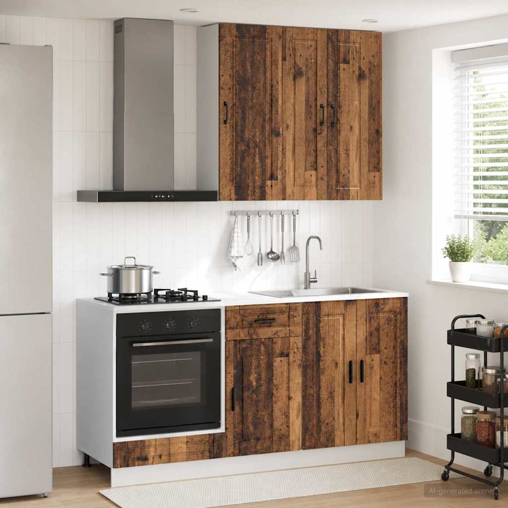 Kitchen Unit PORTO 5 pcs Old Wood Engineered Wood