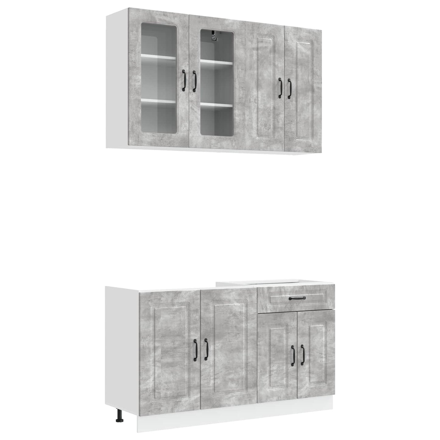 Kitchen Unit KALMAR 4 pcs Concrete Grey Engineered Wood