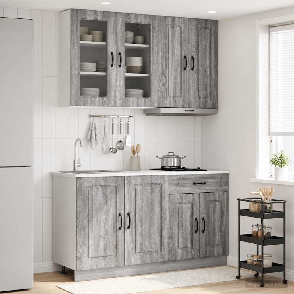 Kitchen Unit KALMAR 4 pcs Grey Sonoma Engineered Wood