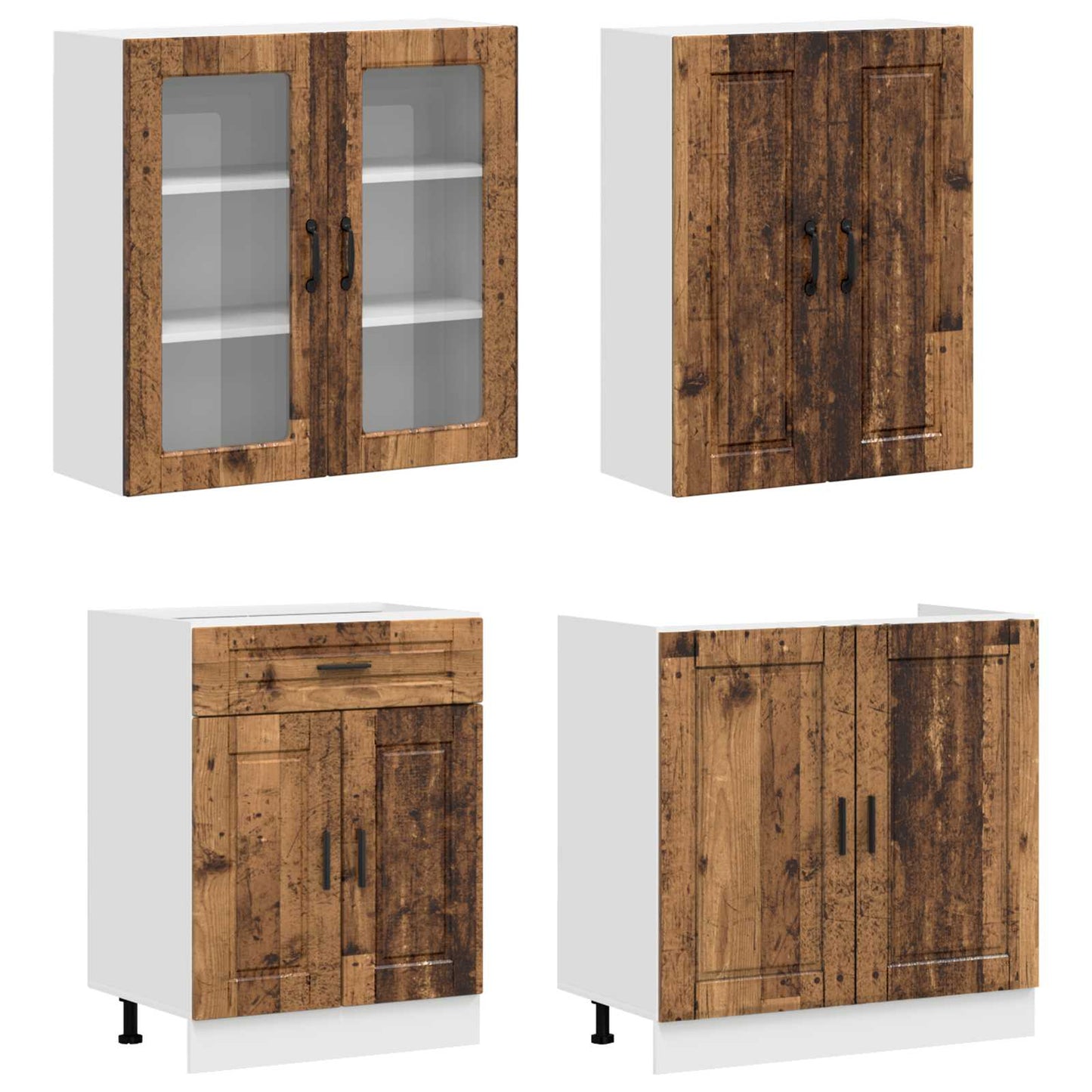 Kitchen Unit KALMAR 4 pcs Old Wood Engineered Wood