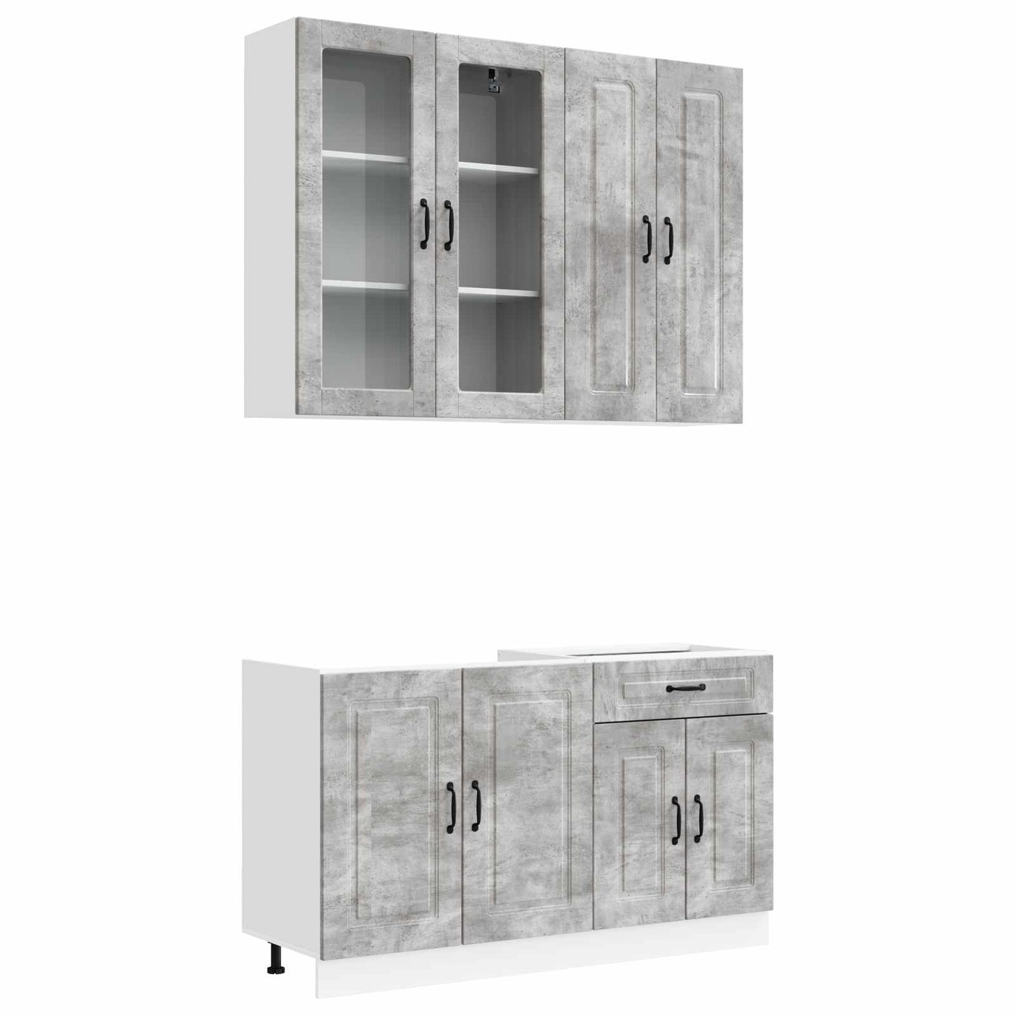 Kitchen Unit KALMAR 4 pcs Concrete Grey Engineered Wood