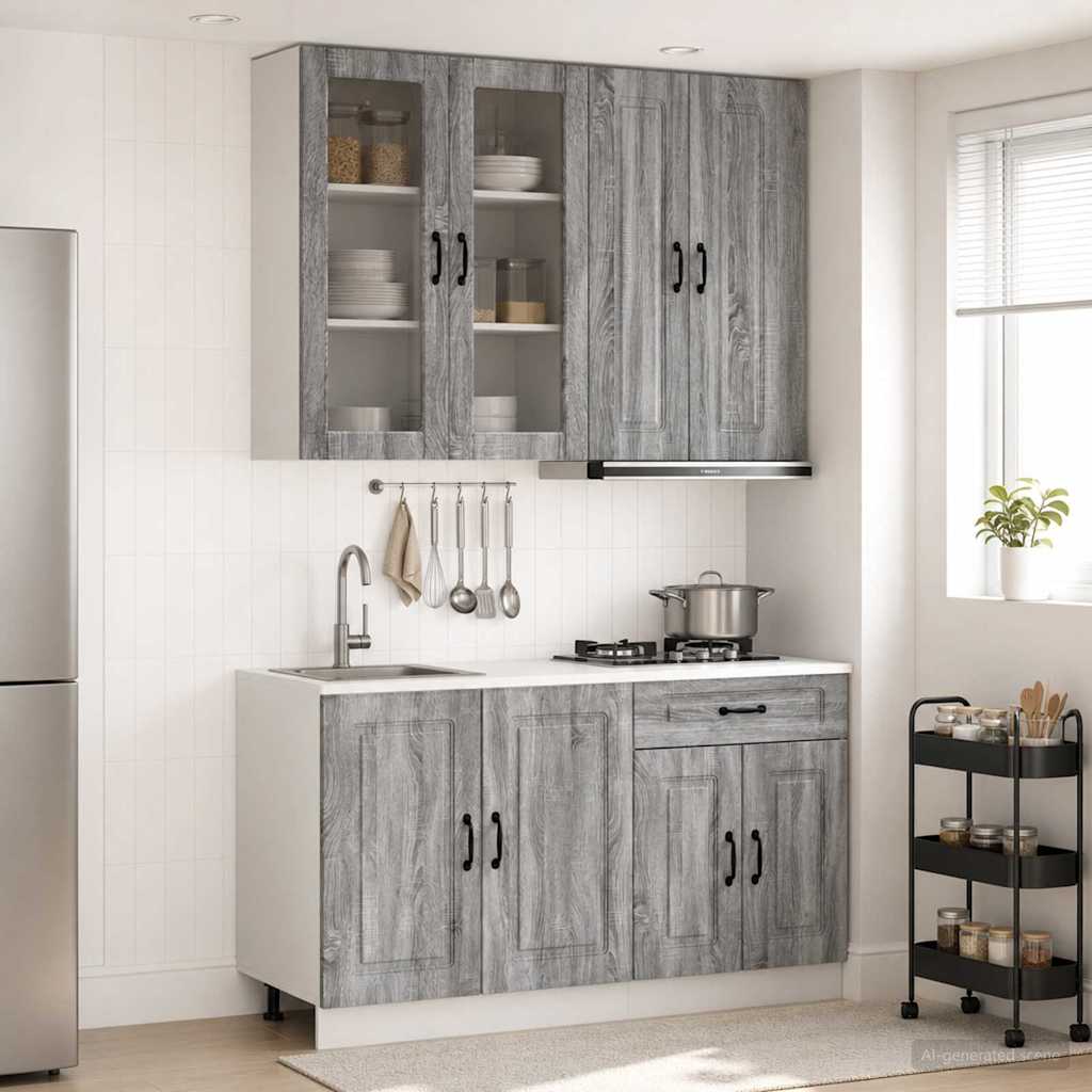 Kitchen Unit KALMAR 4 pcs Grey Sonoma Engineered Wood