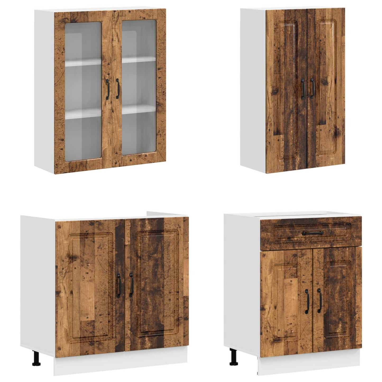 Kitchen Unit KALMAR 4 pcs Old Wood Engineered Wood