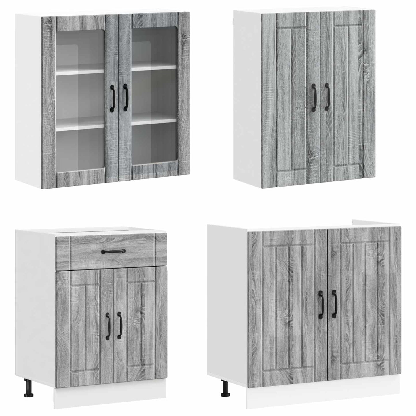 Kitchen Unit LUCCA 4 pcs Grey Sonoma Engineered Wood
