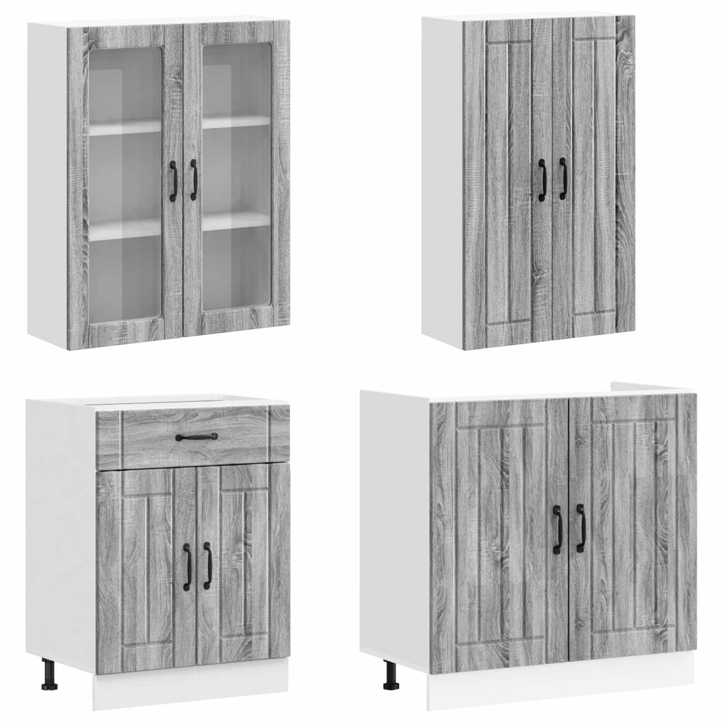 Kitchen Unit LUCCA 4 pcs Grey Sonoma Engineered Wood