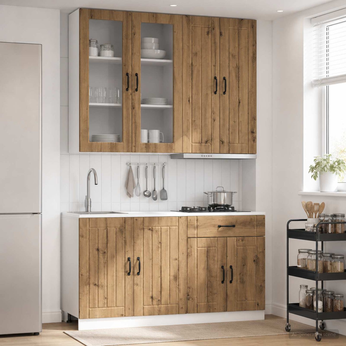 Kitchen Unit LUCCA 4 pcs Artisan Oak Engineered Wood