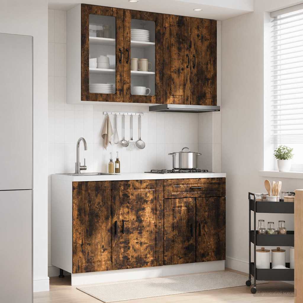 Kitchen Unit PORTO 4 pcs Smoked Oak Engineered Wood
