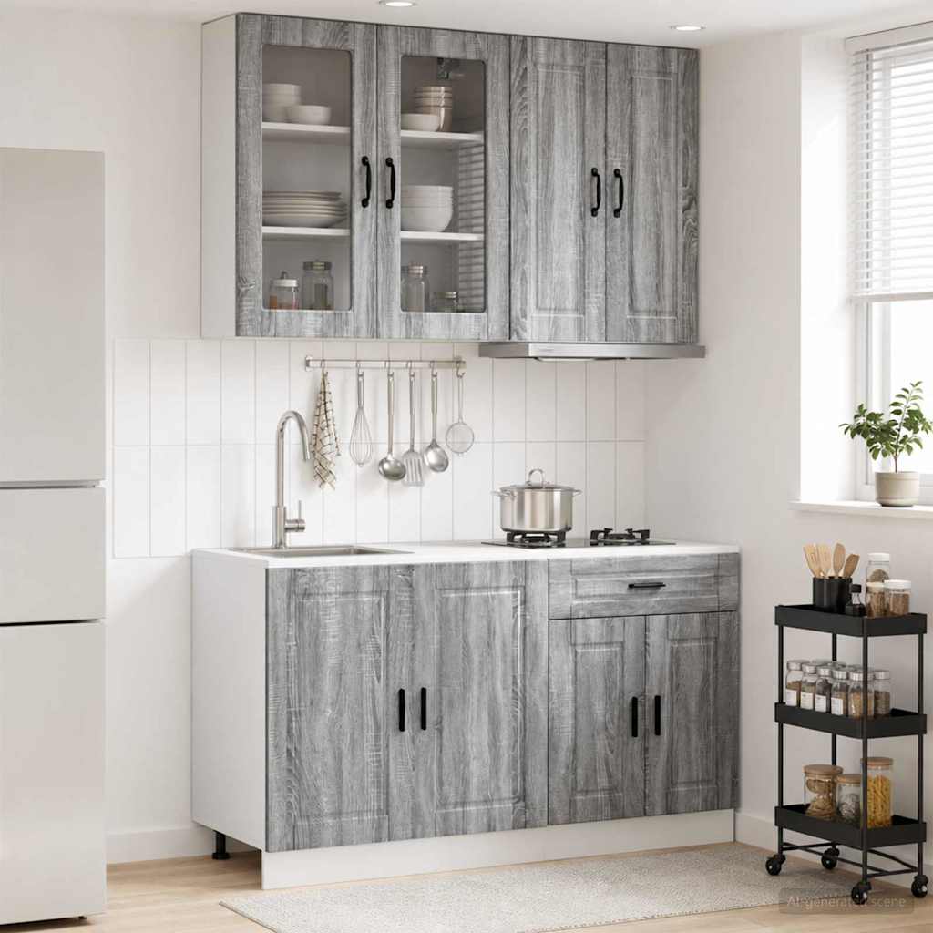Kitchen Unit PORTO 4 pcs Grey Sonoma Engineered Wood