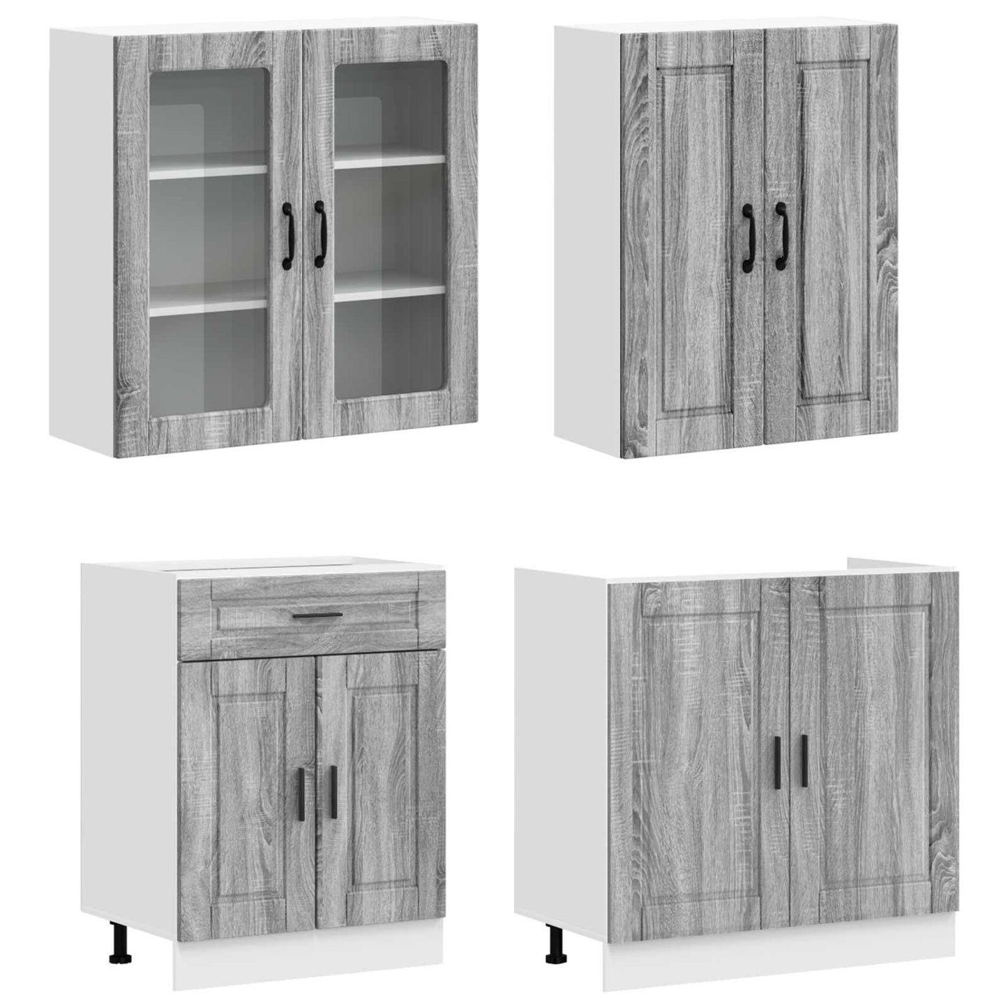 Kitchen Unit PORTO 4 pcs Grey Sonoma Engineered Wood