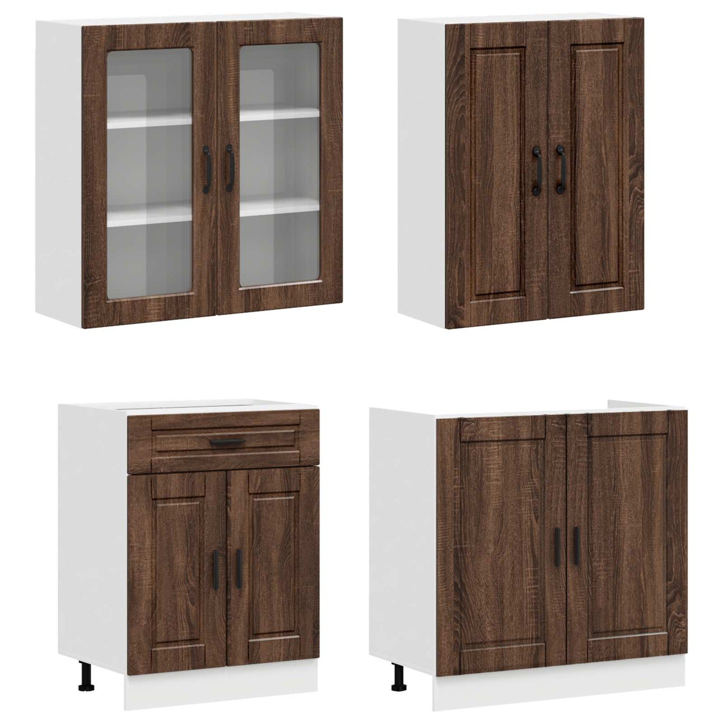 Kitchen Unit PORTO 4 pcs Brown Oak Engineered Wood