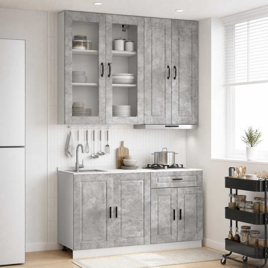 Kitchen Unit PORTO 4 pcs Concrete Grey Engineered Wood