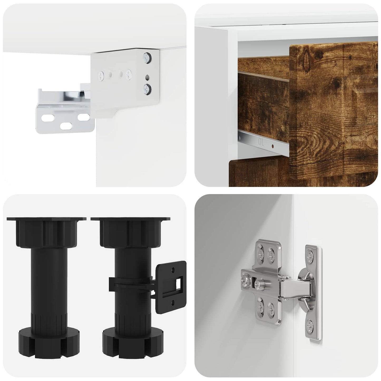 Kitchen Unit PORTO 4 pcs Smoked Oak Engineered Wood
