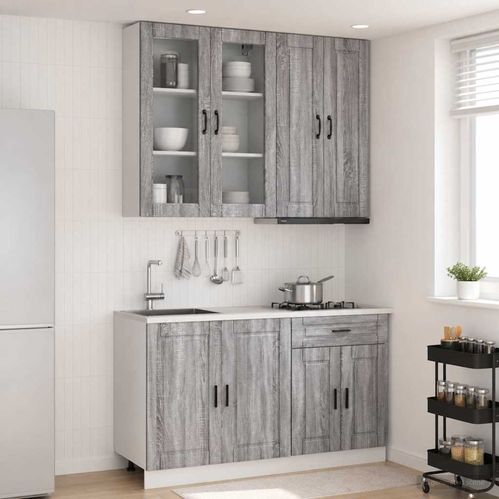 Kitchen Unit PORTO 4 pcs Grey Sonoma Engineered Wood
