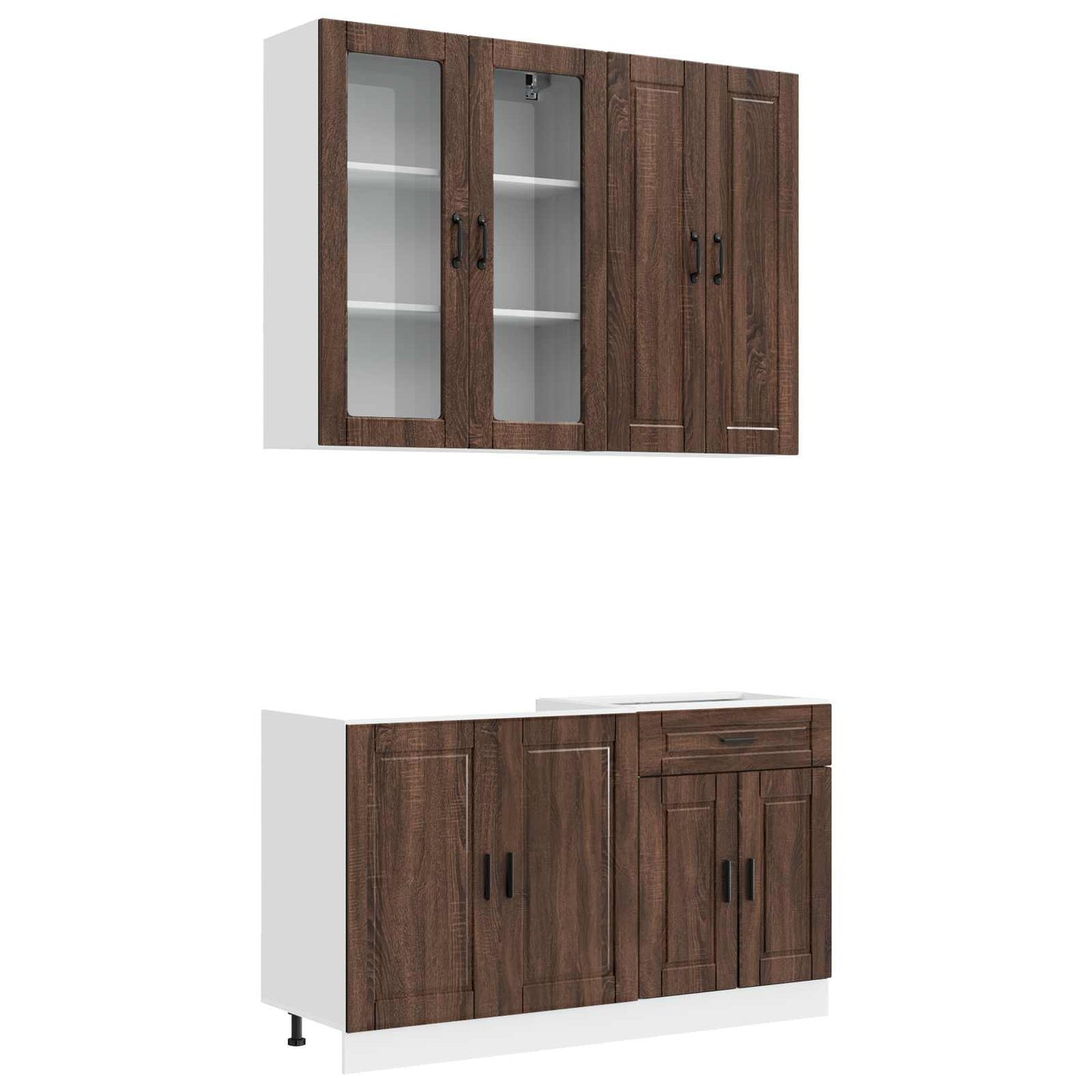Kitchen Unit PORTO 4 pcs Brown Oak Engineered Wood