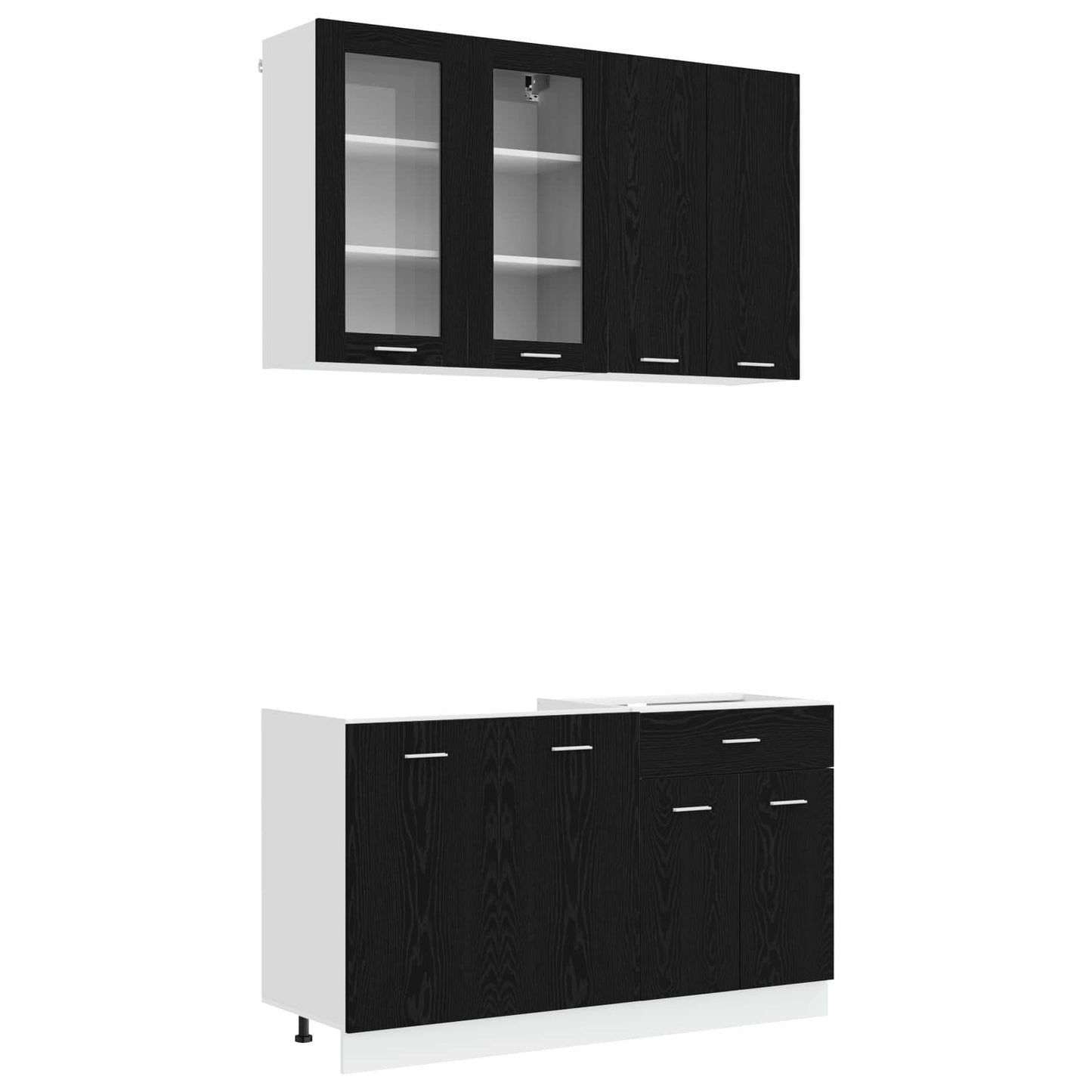 Kitchen Unit LYON 4 pcs Black Oak Engineered Wood