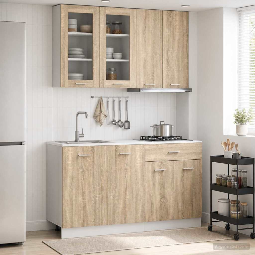 Kitchen Unit LYON 4 pcs Sonoma Oak Engineered Wood