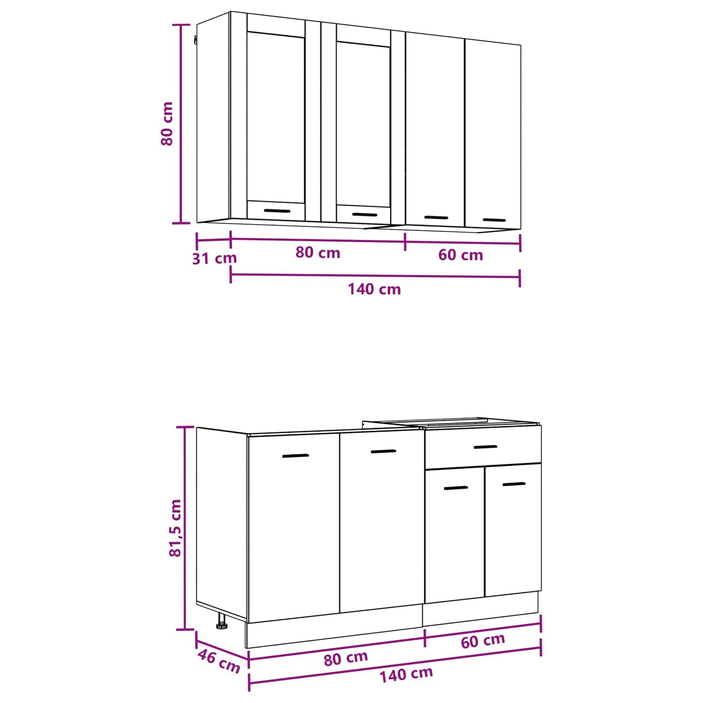 Kitchen Unit LYON 4 pcs Grey Sonoma Engineered Wood