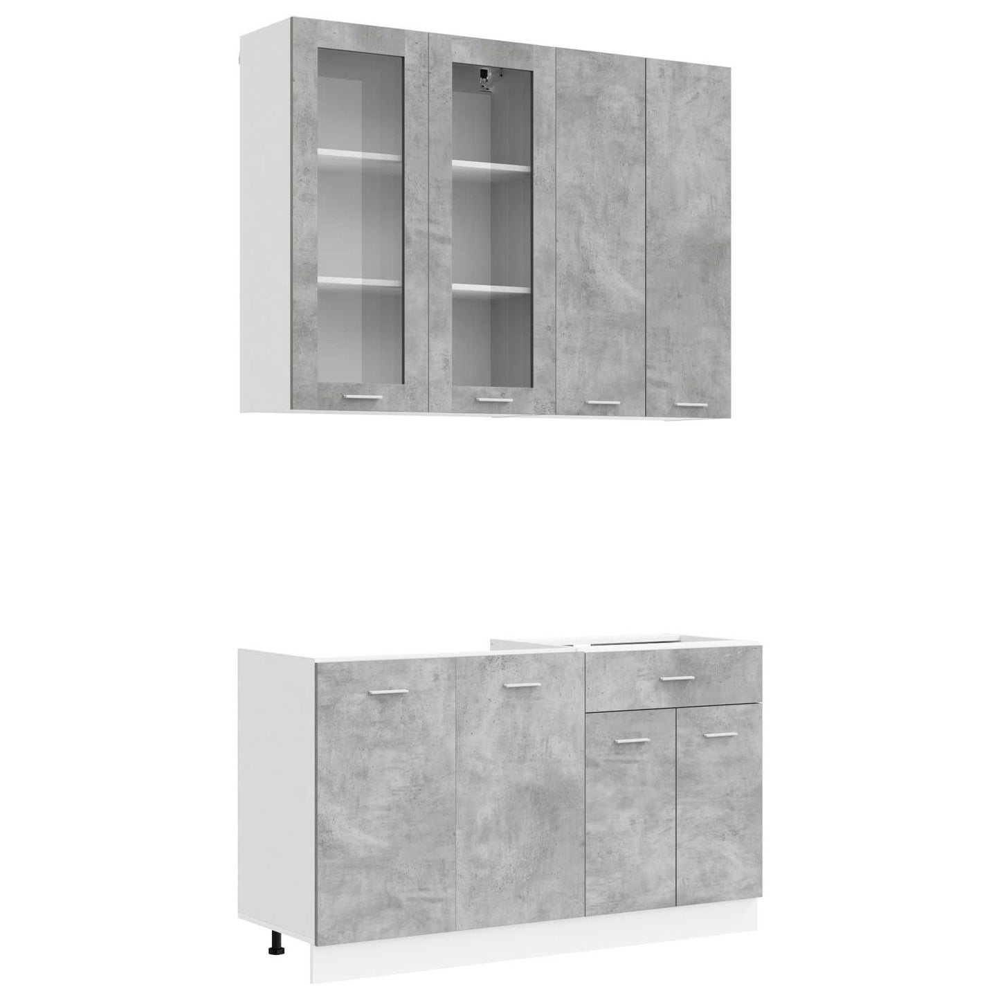 Kitchen Unit LYON 4 pcs Concrete Grey Engineered Wood