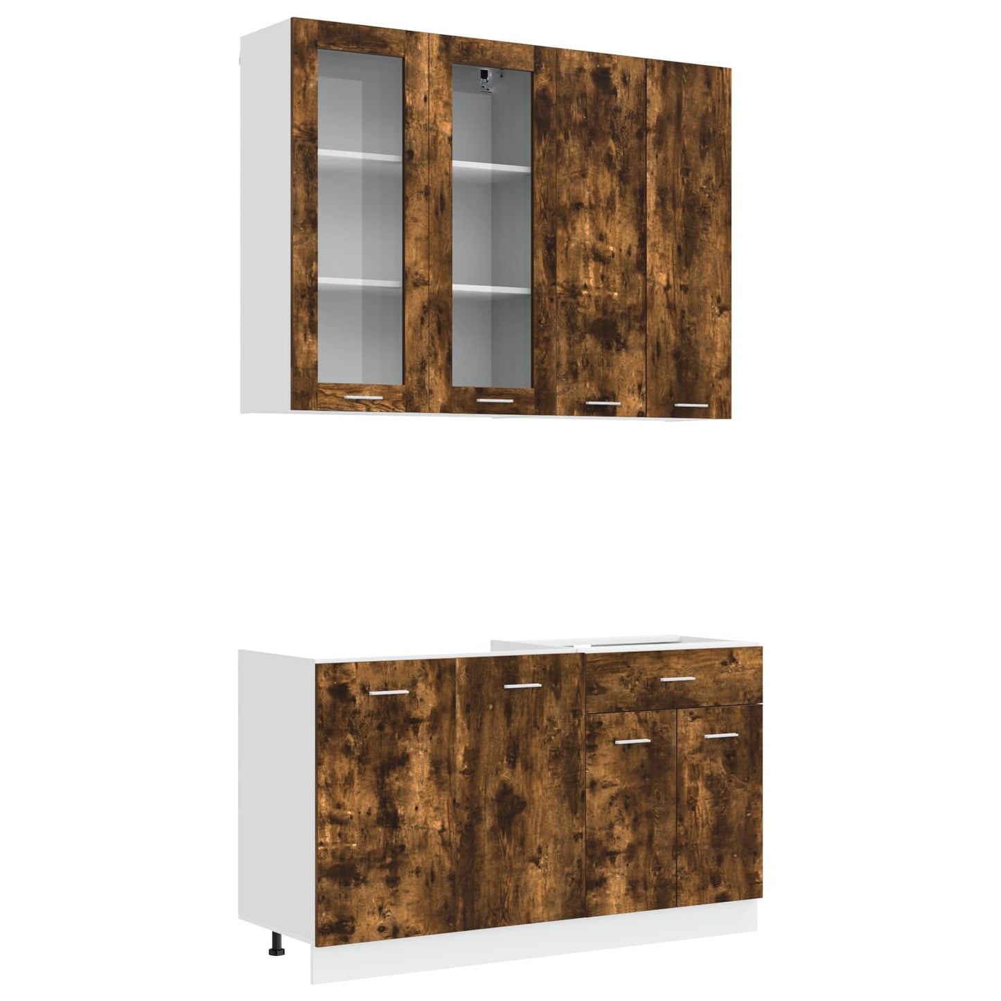 Kitchen Unit LYON 4 pcs Smoked Oak Engineered Wood