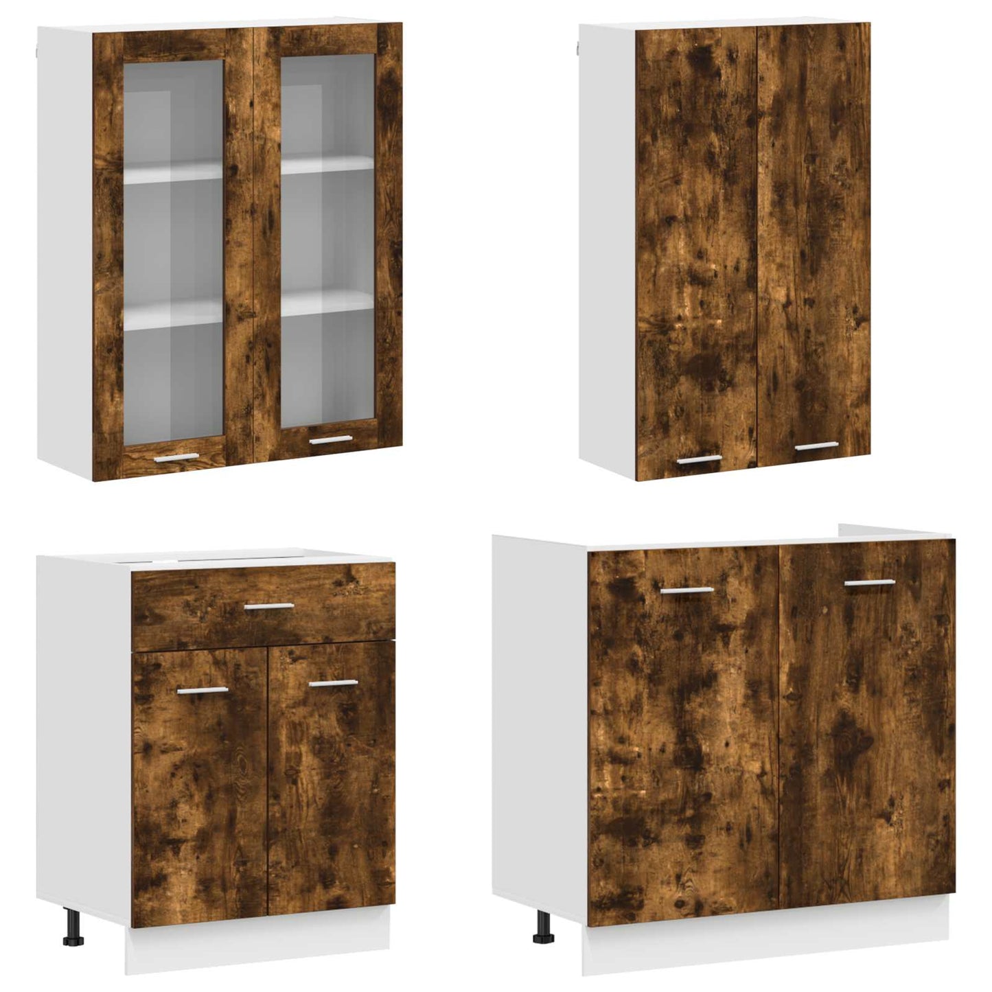 Kitchen Unit LYON 4 pcs Smoked Oak Engineered Wood