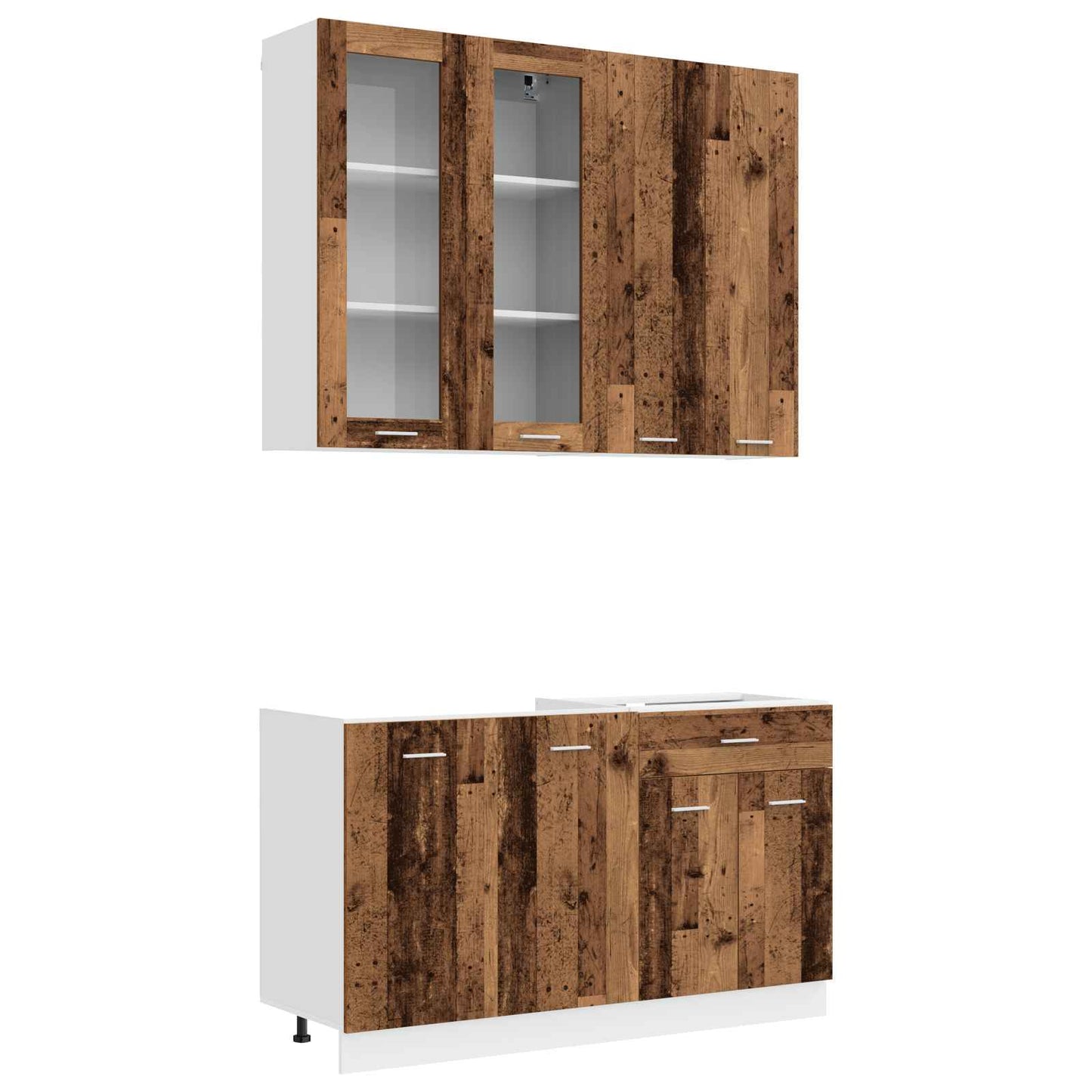 Kitchen Unit LYON 4 pcs Old Wood Engineered Wood