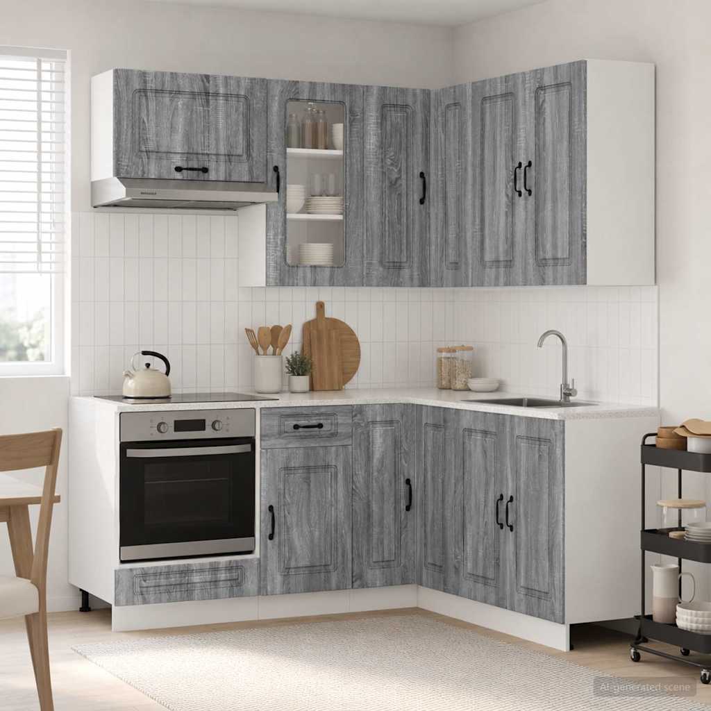 Kitchen Unit KALMAR 8 pcs Grey Sonoma Engineered Wood
