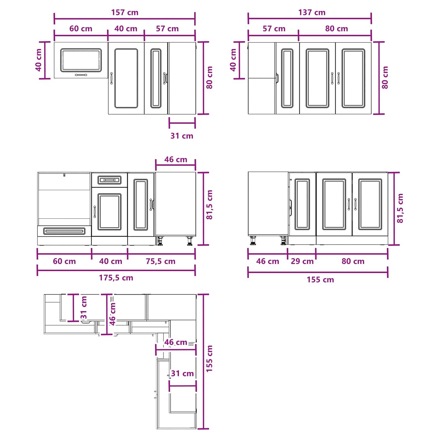 Kitchen Unit KALMAR 8 pcs Artisan Oak Engineered Wood