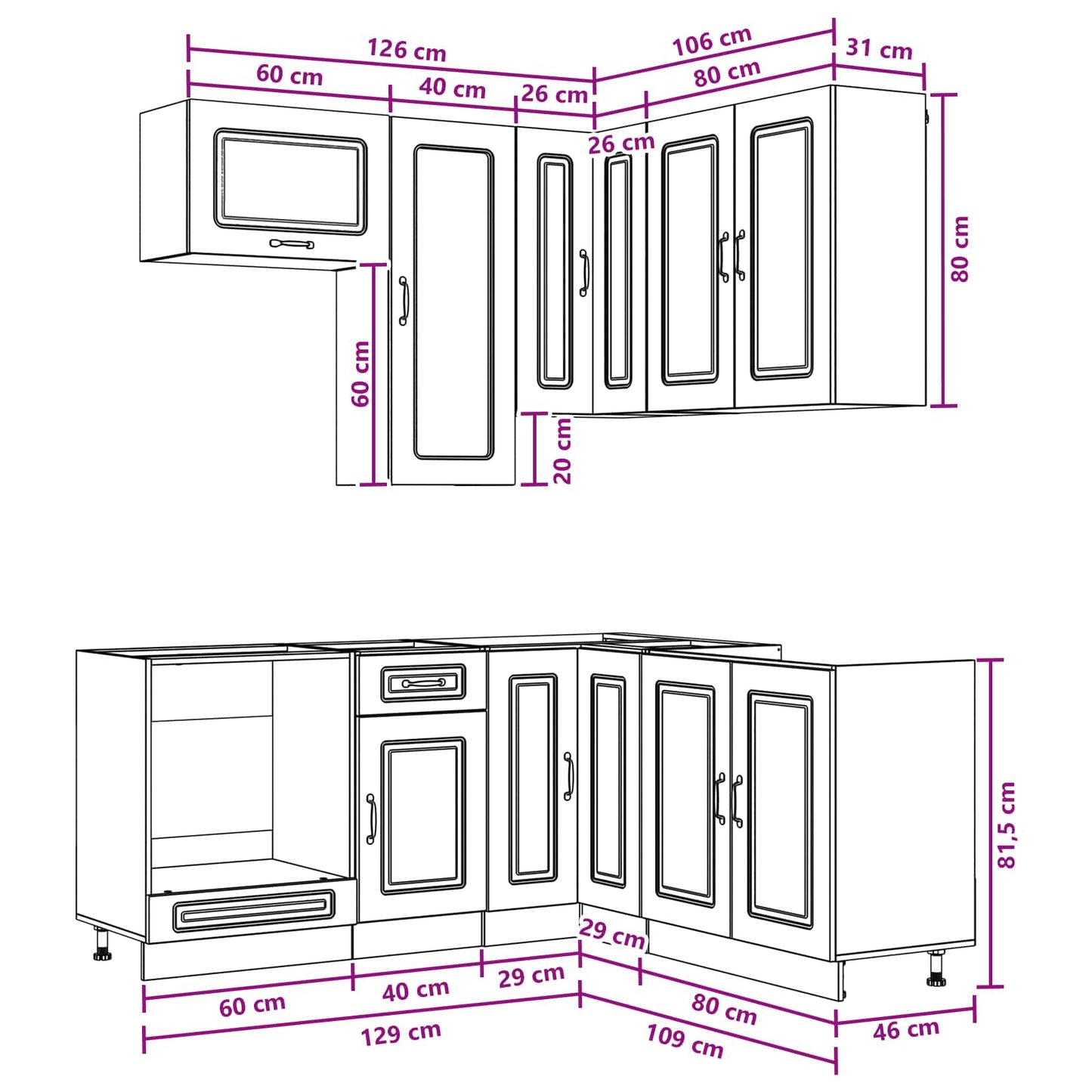 Kitchen Unit KALMAR 8 pcs Artisan Oak Engineered Wood