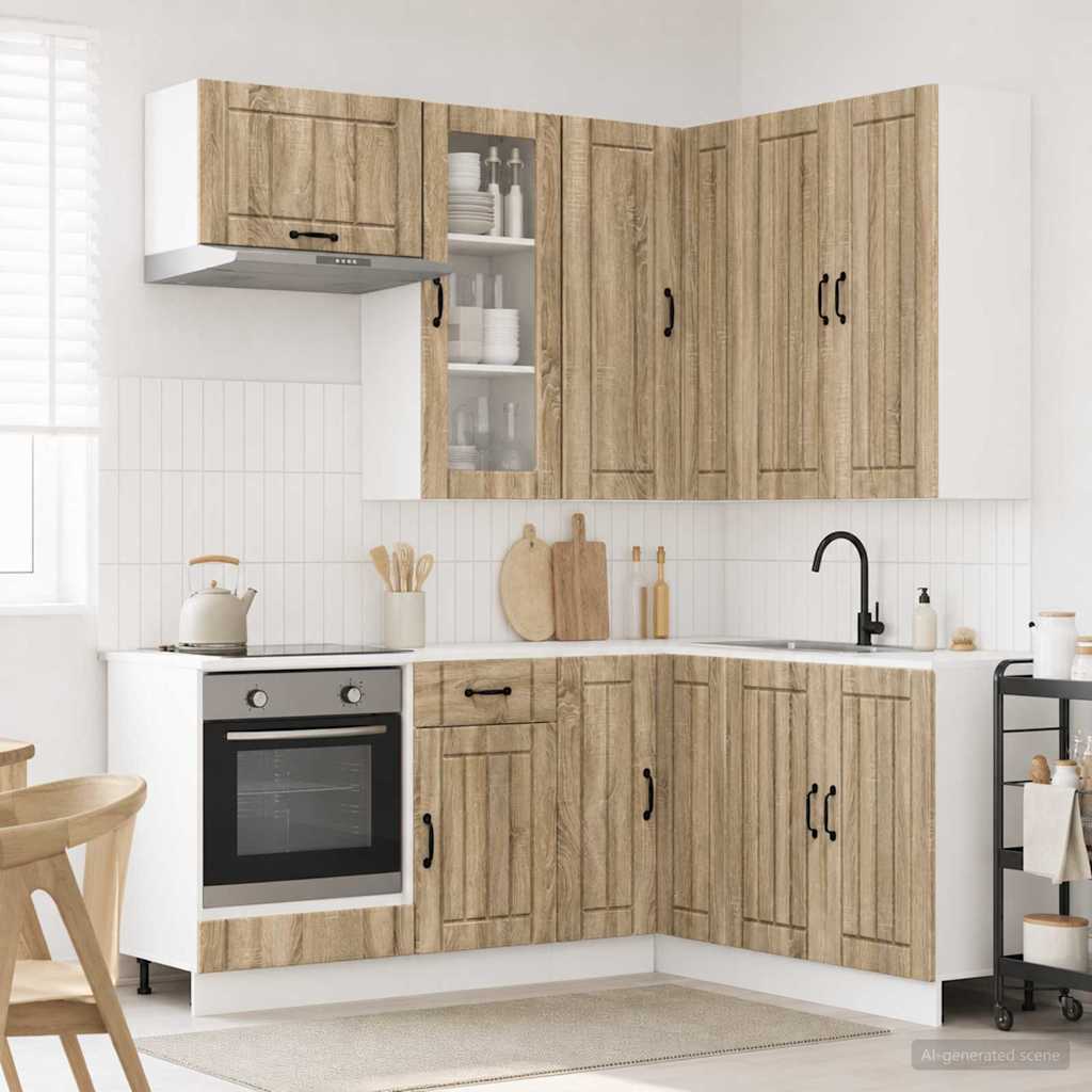Kitchen Unit LUCCA 8 pcs Sonoma Oak Engineered Wood