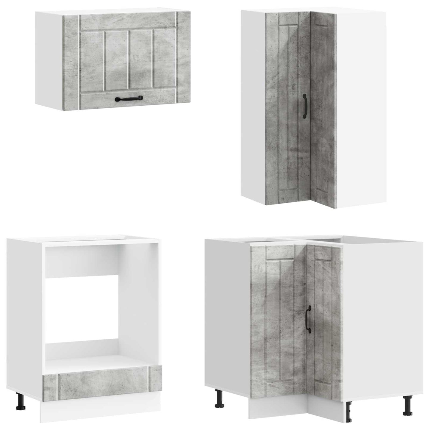 Kitchen Unit LUCCA 8 pcs Concrete Grey Engineered Wood