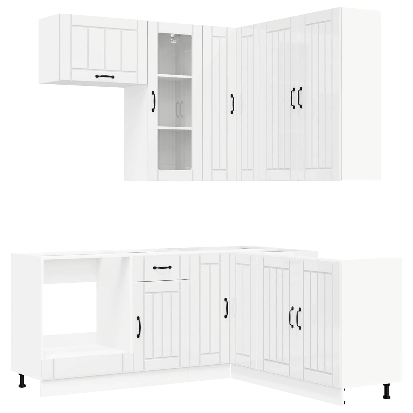 Kitchen Unit LUCCA 8 pcs High Gloss White Engineered Wood