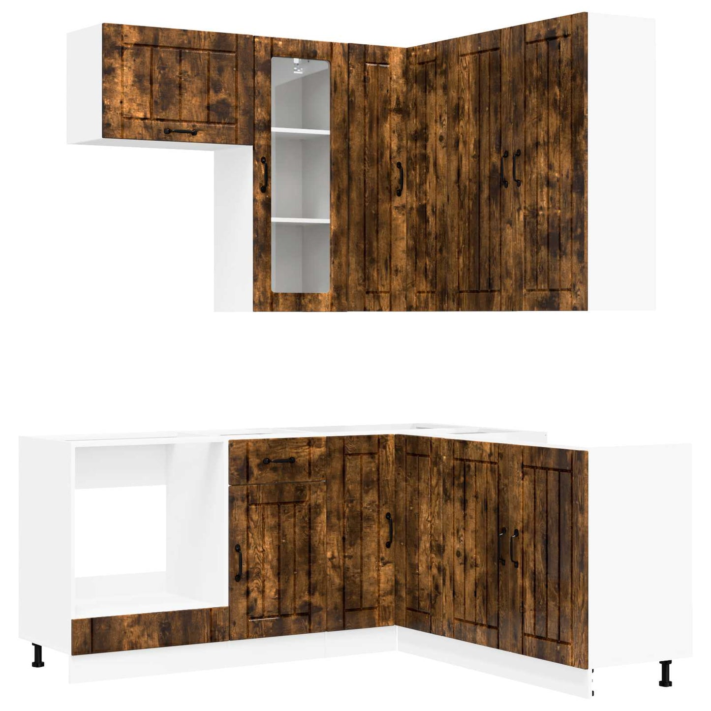 Kitchen Unit LUCCA 8 pcs Smoked Oak Engineered Wood