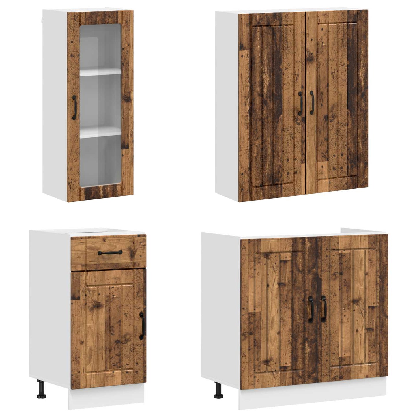 Kitchen Unit LUCCA 8 pcs Old Wood Engineered Wood