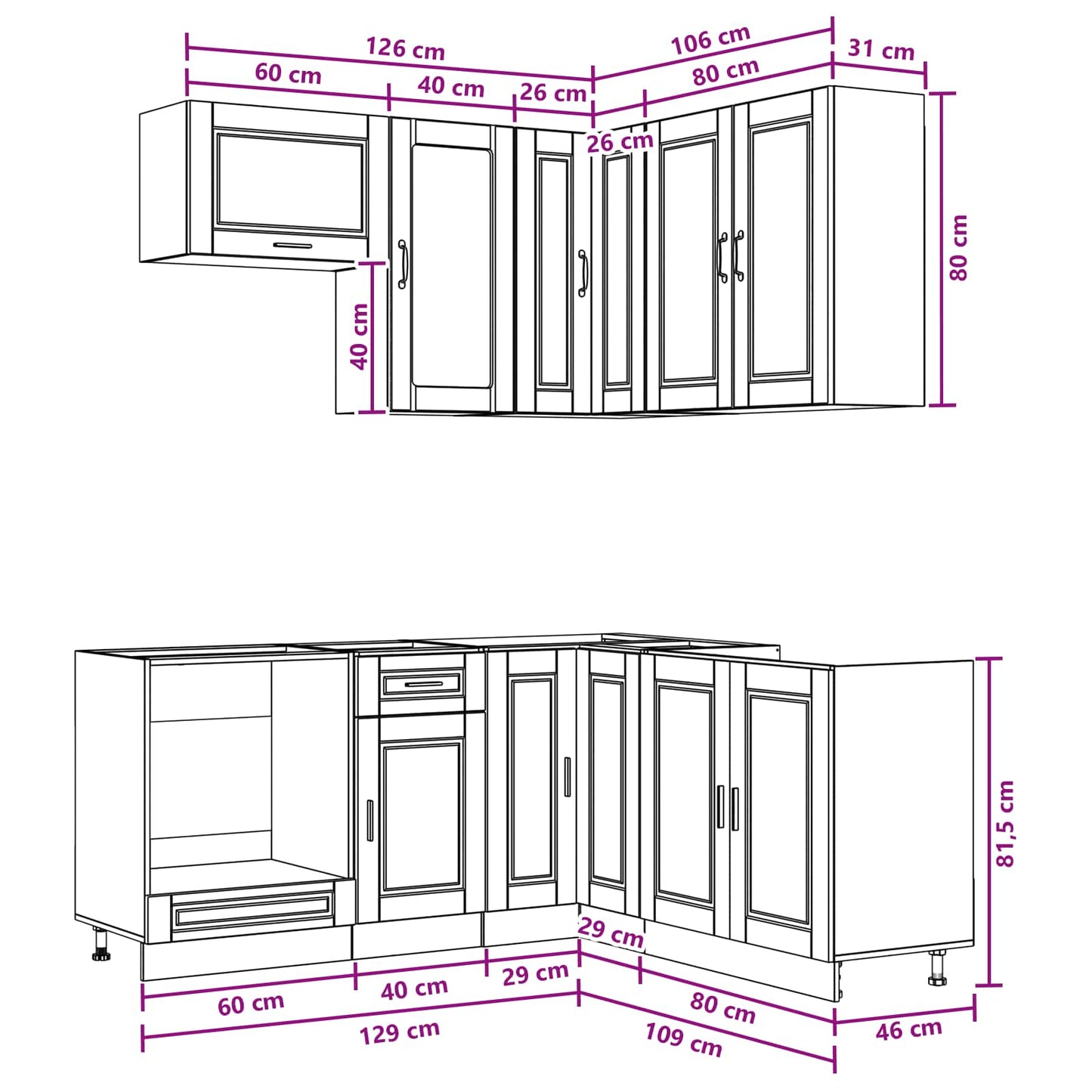 Kitchen Unit PORTO 8 pcs Sonoma Oak Engineered Wood