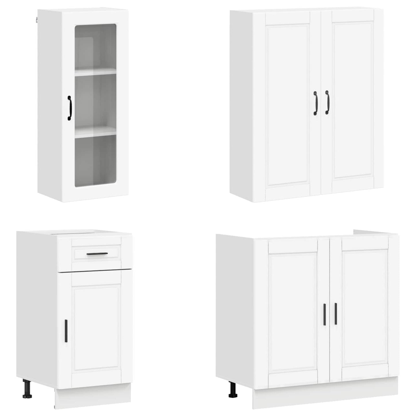 Kitchen Unit PORTO 8 pcs White Engineered Wood
