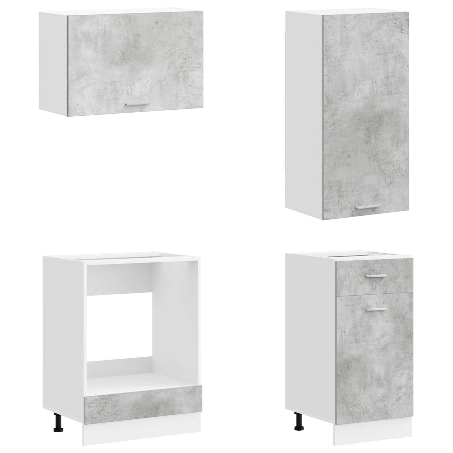 Kitchen Unit LYON 8 pcs Concrete Grey Engineered Wood