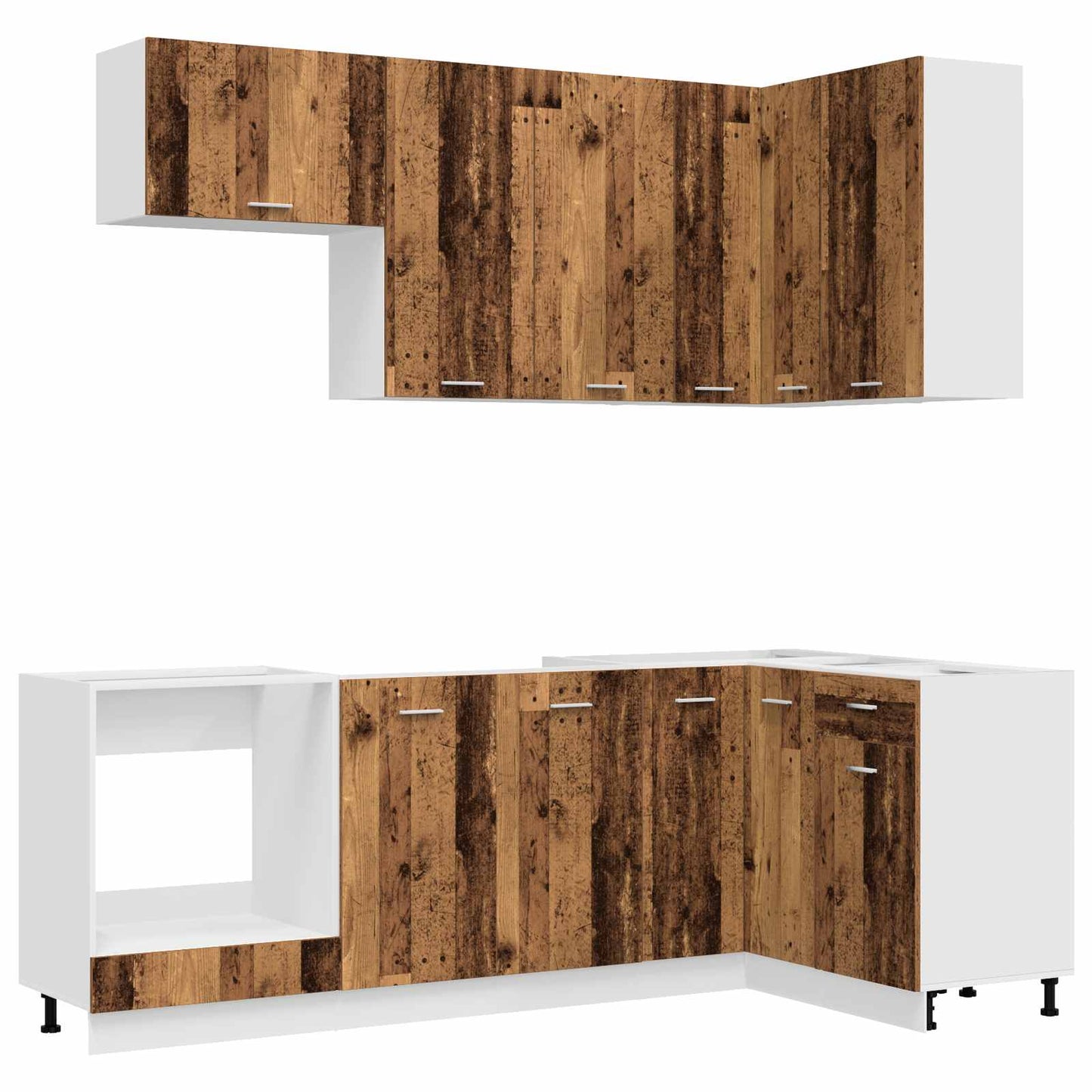 Kitchen Unit LYON 8 pcs Old Wood Engineered Wood