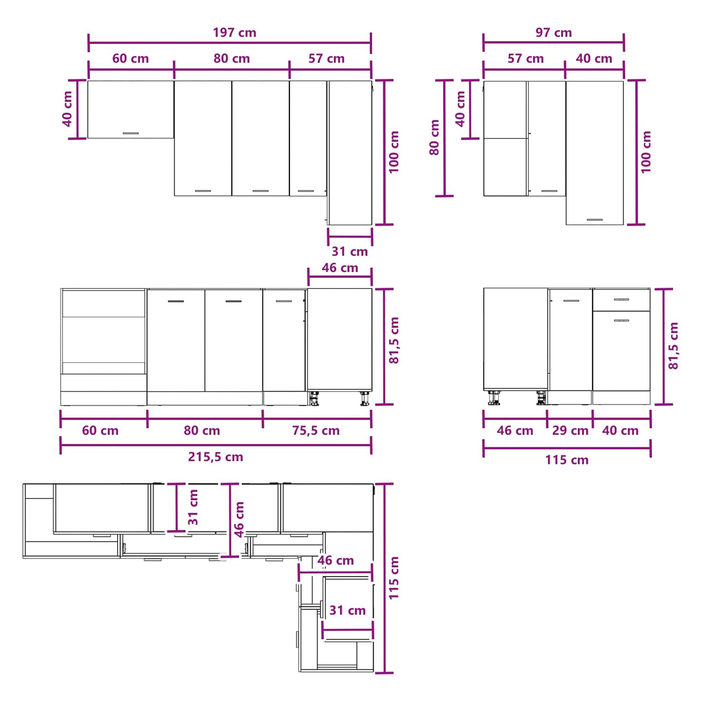Kitchen Unit LYON 8 pcs Sonoma Oak Engineered Wood